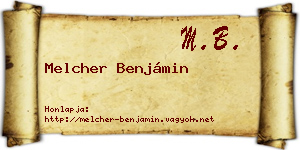Melcher Benjámin névjegykártya